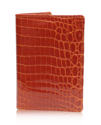 Crocodile Leather Passport Holder, Shiny Sunrise