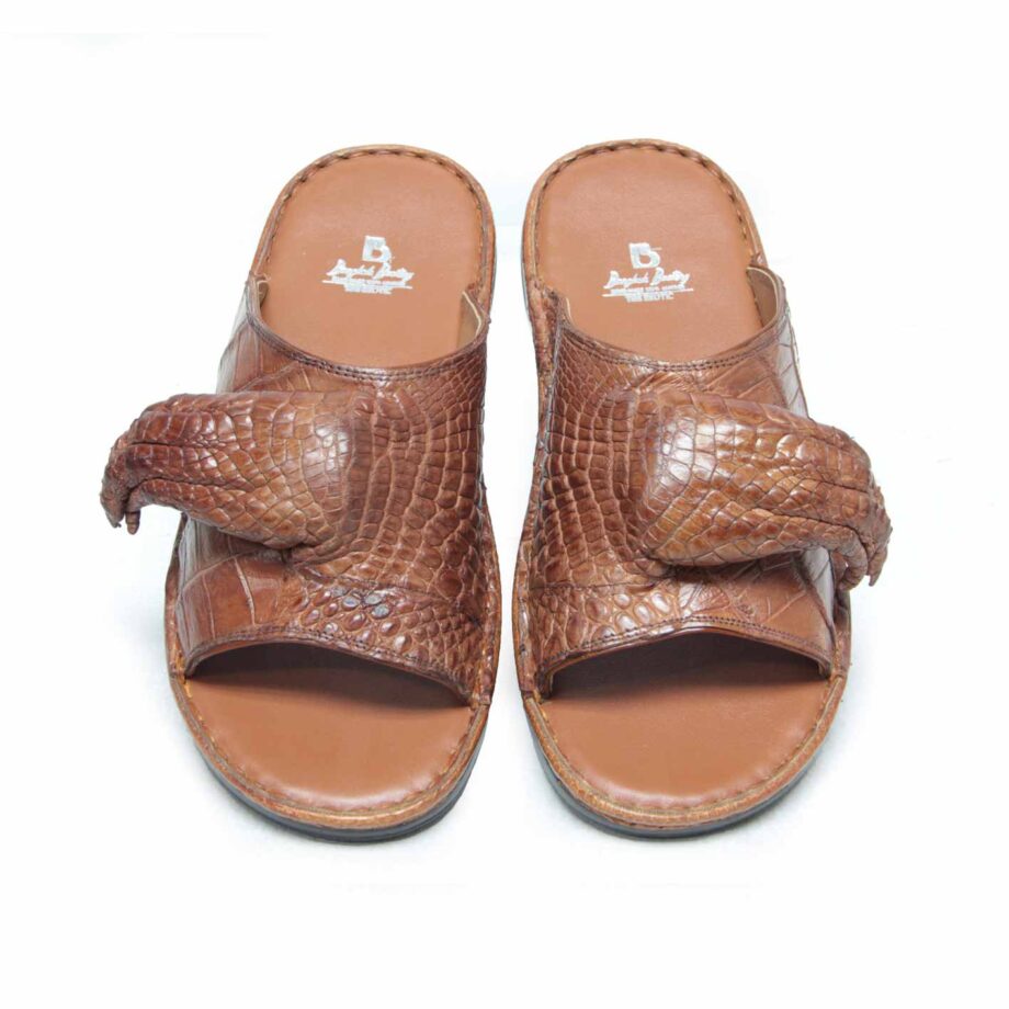 Crocodile Leather Sandal Tan