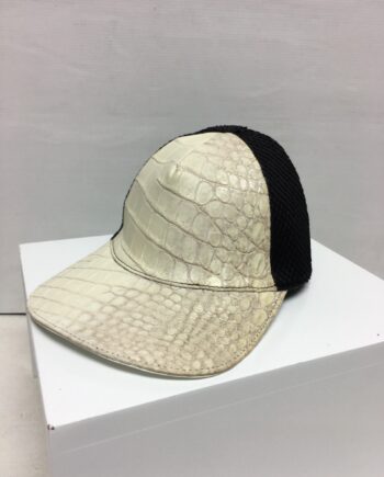 Crocodile & Python Leather Hat , Himalayan & Black