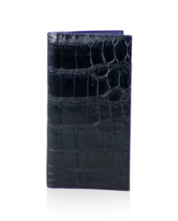 Crocodile Leather Long Wallet , Dark Blue