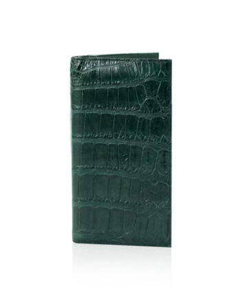 Crocodile Leather Long Wallet , Green