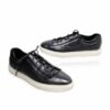Lamb Leather Lace Up Sneaker , Black