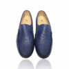 Ostrich Leather Moccasin Blue