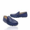 Ostrich Leather Moccasin Blue