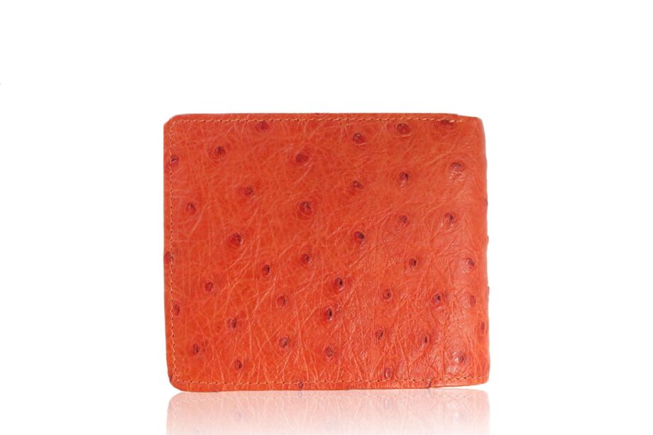 Ostrich Leather Wallet , Orange