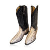 Python Leather Cow Boy Boot , Natural