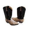 Python Leather Cow Boy Boot , Natural