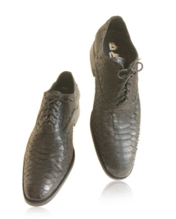 Python Leather Formal Shoes , Black
