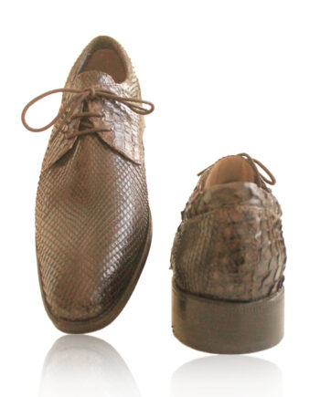 Python Leather Formal Shoes , Brown