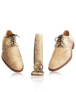 Python Leather Formal Shoes , Natural