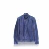Python Leather Jacket , Blue