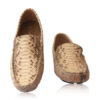Python Leather Moccasin Natural