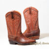Snake Leather Cowboy Boot , Light Brown