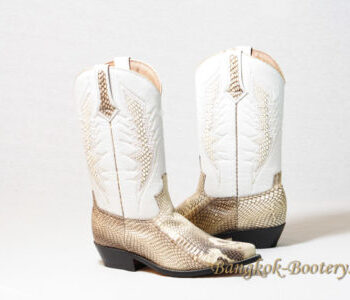 Snake Leather Cowboy Boot , White Himalayan