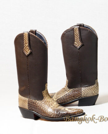 Snakeskin Cowboy Boot , Beige