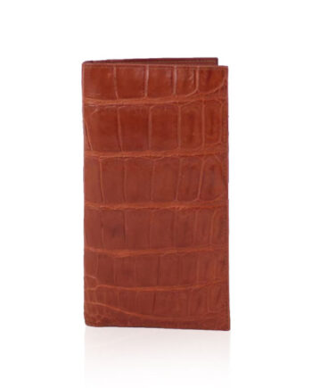 Crocodile Leather Long Wallet , Tan