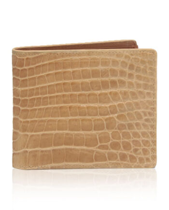 Crocodile Leather Wallet , Cream