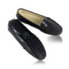 Crocodile Leather Moccasin Shoes Black