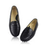 Crocodile Leather Moccasin Shoes Black