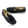 Crocodile Leather Moccasin Shoes Black