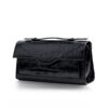 FURI Crocodile Leather Clutch Bag, Black, Size 25