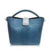 PERMAS Python Leather Handbag, Blue & Grey