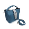 PERMAS Python Leather Handbag, Blue & Grey