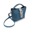 PERMAS Python Leather Handbag, Blue & Grey