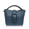 PERMAS Python Leather Handbag, Navy Blue