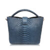 PERMAS Python Leather Handbag, Navy Blue