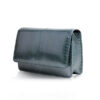 WINNIE Cobra Leather Clutch Bag, Poker Green