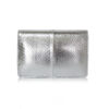 WINNIE Cobra Leather Clutch Bag, Silver