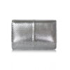 WINNIE Cobra Leather Clutch Bag, Silver