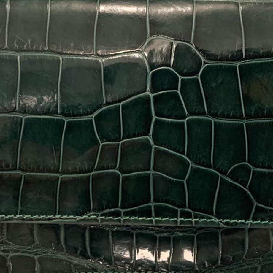 Barzaar Shiny Emerald Green Crocodile Sling Bag