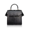 MATILDA Python Skin Handbag Black
