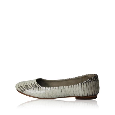 Cobra Leather Flat Shoes Natural