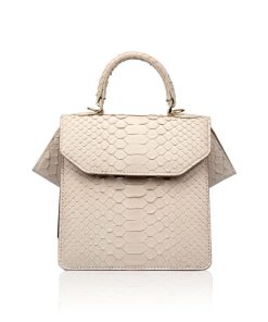 MATILDA Python Skin Handbag Cream