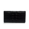 Crocodile Hornback Leather Women's Purse, Black