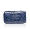 Crocodile Leather Handle Wallet, Blue
