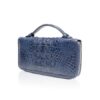 Crocodile Leather Handle Wallet, Blue