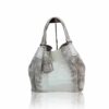 "Hussal" Crocodile Leather Tassel Hobo Bag