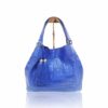 "Hussal" Crocodile Leather Tassel Hobo Bag