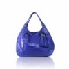 "Hussal" Crocodile Leather Tassel Hobo Bag