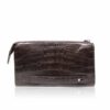 Crocodile Leather Wallet, Brown