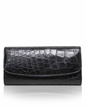 Crocodile Leather Women's Purse, Black