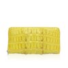 Crocodile Round Zipper Purse, Yellow