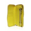 Crocodile Round Zipper Purse, Yellow