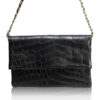 DAISY Crocodile Sling Bag, Black, Size 28