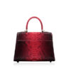 Goldmas Python Leather Handbag, 2tone Black & Red, Size 25