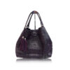 Hussal Crocodile Hornback Leather Tassel Hobo Bag